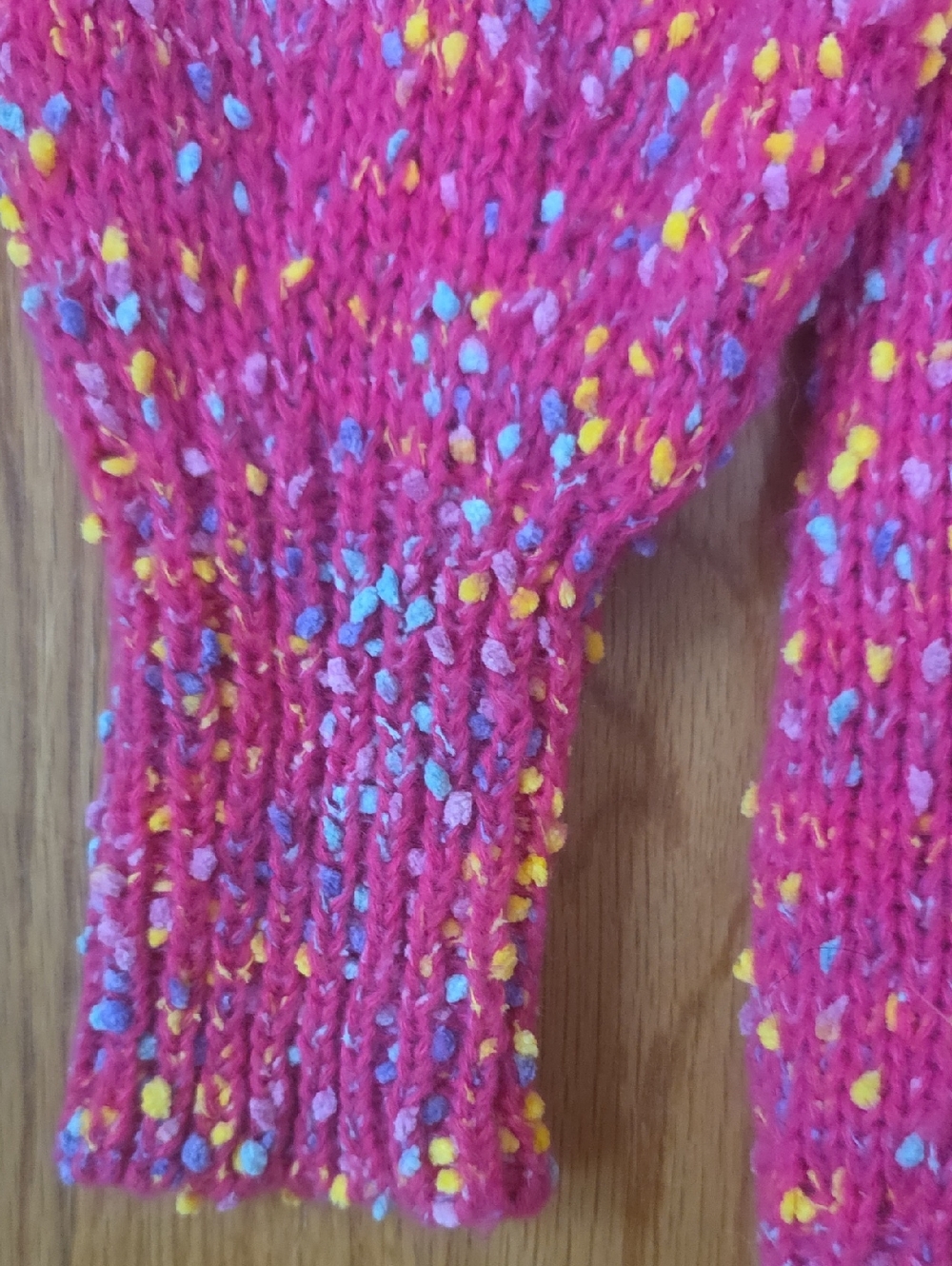 SHEIN Hot Pink Confetti Crewneck Sweater - Picture 3 of 5